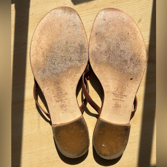 Valentino Garavani Red Coral Embellished Leather Sandals - Size 36.5/US Size 6.5 - Picture 8 of 10
